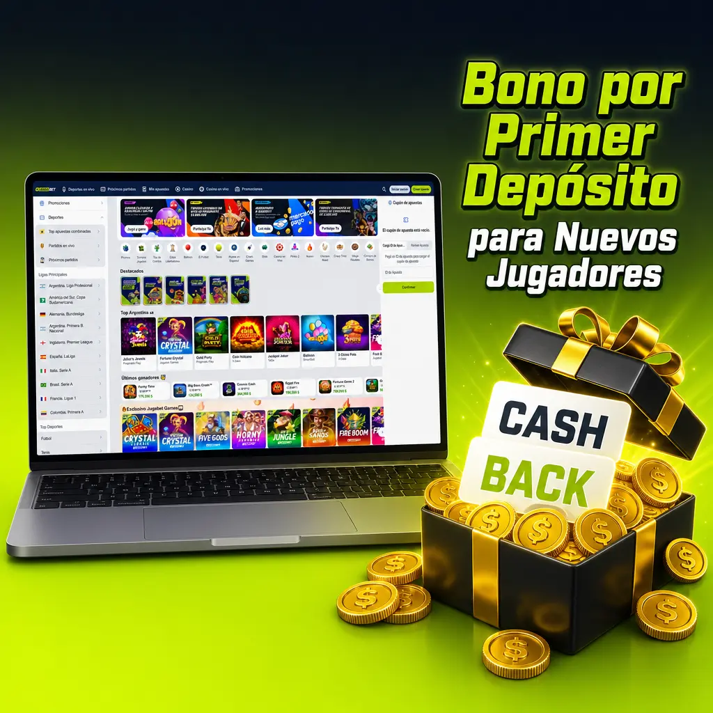 Jugabet bono bienvenida 100% hasta ARS 200.000 más 50 giros gratis al primer depósito en Argentina